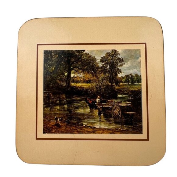 Vintage John Constable 6 English Art Print Coasters Mats Square 4" Cork-Backed - Picture 8 of 12